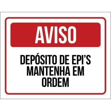 Imagem de Kit 5 Placa Acm Depósito De Epi Mantenha Ordem 18X23 - Sinalizo