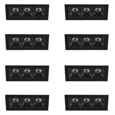 Imagem de 8 Spot Micro Triplo Led Downlight Embutir Mini 3000K Bet58 - Acienda