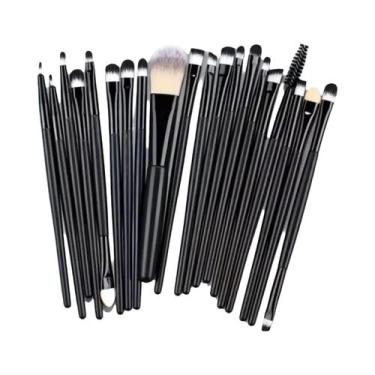 Imagem de Conjunto De 20 Pincéis De Maquiagem Para Delineador, Esfumar, Bochecha