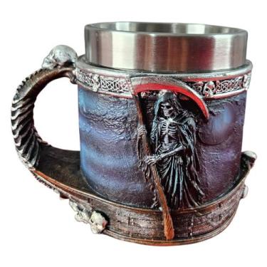 Imagem de Caneca Resina Colecionável Ceifador Caronte 3D Em Alumínio - Tenda Med