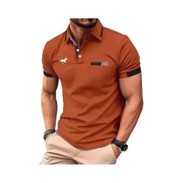 Imagem de Camisa Polo Masculina Slim Fit De Verão Com Manga Curta, Estilo Casual