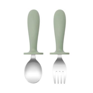 Imagem de Conjunto De Colher E Garfo De Aço Inoxidável Para Crianças, Livre De B
