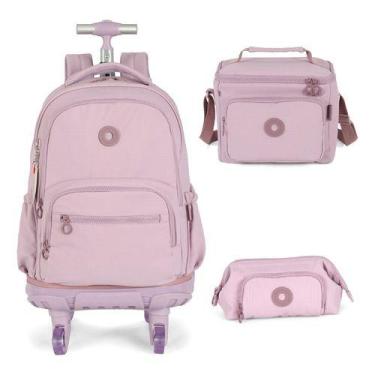 Imagem de Kit Mochila Com Rodinhas 360 Original Luara By Up4you -, Roxo