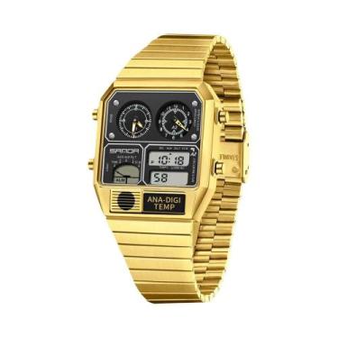 Imagem de Relógio Digital LED Masculino Quadrado Multifuncional Com Termômetro, 