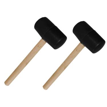 Imagem de Martelo Borracha Marreta Kit 2 Uni Madeira Assentamento Piso Chao Cemarica Montagem Reparo Manutençao Movel Mercenaria
