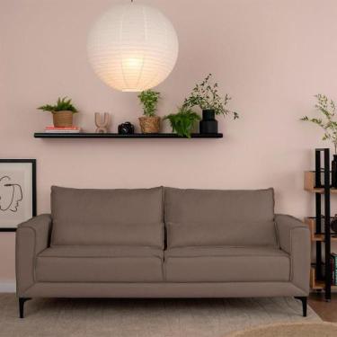 Imagem de Sofá 3 Lugares Versatti Linho Marrom 210 cm - Mobly