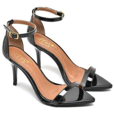 Imagem de Sandália Bico Folha Salto Médio Verniz Preto Ella's-Feminino