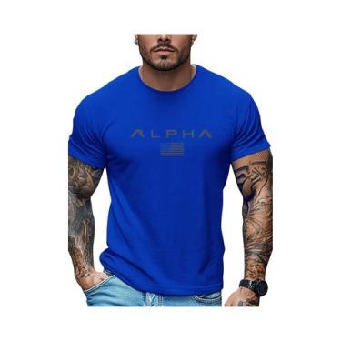 Imagem de Camiseta Masculina De Verão Em Algodão Casual Solta De Gola Redonda Ma