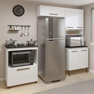 Imagem de Cozinha Completa Blumenau 6 Portas MDF 142.5cm Branco com Tampo para Cooktop