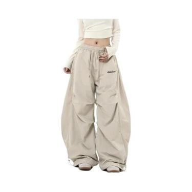 Imagem de Calças De Moletom Femininas Oversize Com Pernas Largas, Cintura Baixa,