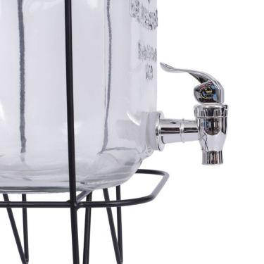 Imagem de Suqueira de Vidro 5L com Torneira e Suporte Refresqueira para Sucos e Água