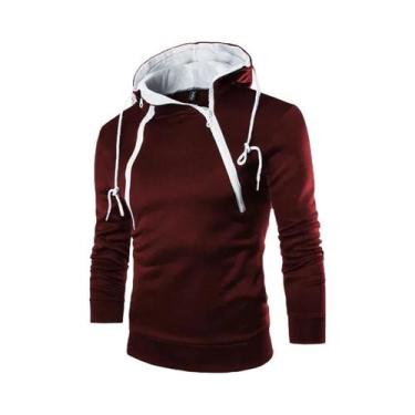 Imagem de Jaqueta Masculina Preta Com Capuz E Zíper, Manga Longa, Gola Alta - LE