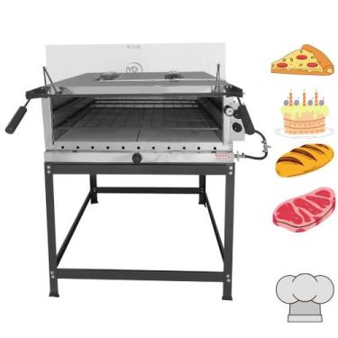 Imagem de Forno de Pizza Industrial à Gás com Infravermelho 95x95cm MR Fogões