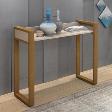 Imagem de Aparador New Design Moderno MDF e Pés em Madeira Pinus Cor:Off White -