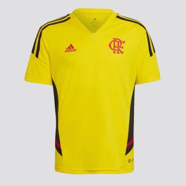Imagem de Camisa Adidas Flamengo Treino 2022 Juvenil Amarela-Masculino