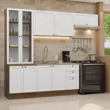 Imagem de Armário de Cozinha Completa 270 cm Rustic Vik Madesa 05, Rustic/Branco