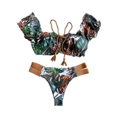 Imagem de Conjunto De Biquíni Sexy Push up Para Mulheres 2024 Com Babados, Moda 