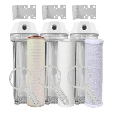 Imagem de Kit 3 Filtros Transparentes Refil Bacteriológico Pp Carvão Transparent