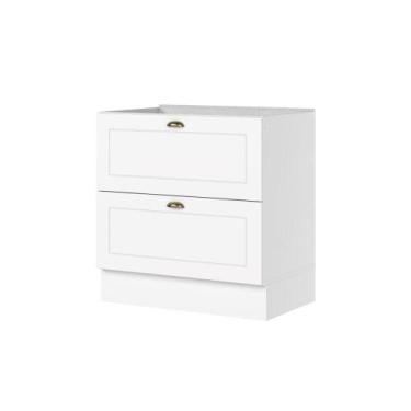 Imagem de Balcão 80cm com 02 Gavetas Cozinha Americana C371 Branco HP - Henn