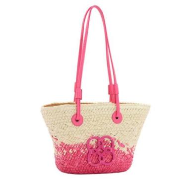 Imagem de Bolsa de Praia Chenson Sacola Palha Pequena Feminina, UN, Rosa pink