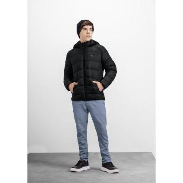 Imagem de Jaqueta Menino Puffer Nylon com Capuz Fico Ref. 48980, Preto, 12