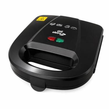 Imagem de Grill e Sanduicheira Elétrica Preta 127V Util, Preto, 110V