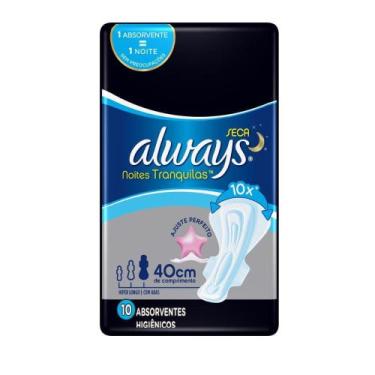 Imagem de Absorvente Noites Tranquilas Seca Hiper Longo Noturno com Abas Always 