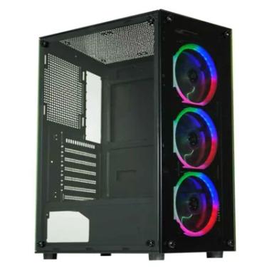 Imagem de Gabinete Gamer K-mex Cg-30c5 Preto Com Cooler Painel De Vidro
