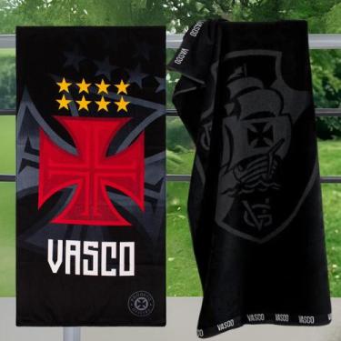 Imagem de Kit 2 Toalhas Vasco Oficial Buettner Banho Praia 100% Algodão Veludo J