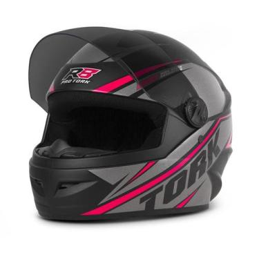 Imagem de Capacete pro tork r8 narigueira + viseira fumê, ROSA, 60