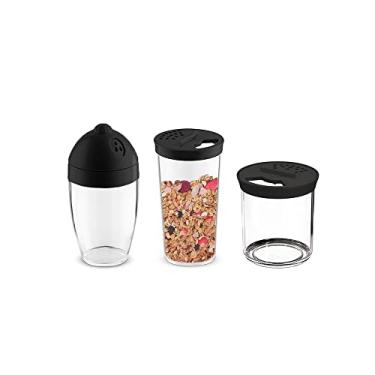 Imagem de Pote Farinheiro Saleiro Porta Tempero Mantimentos Preto