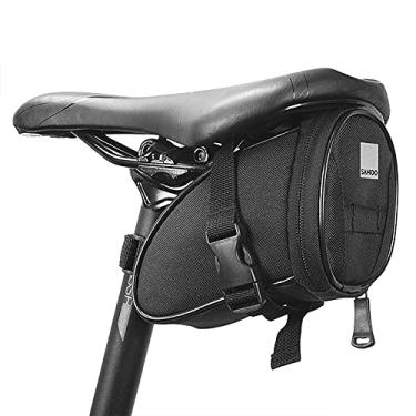 Imagem de yeacher Bolsa de selim para bicicleta Bolsa de selim para bicicleta Bolsa reflexiva para espigão traseiro de bicicleta Bolsa traseira de grande capacidade Bolsa de armazenamento para bicicleta de estrada