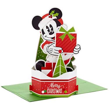 Imagem de Hallmark Cartão de Natal Pop Up com desenho de Mickey Mouse da Paper Wonder (Santa Claus)