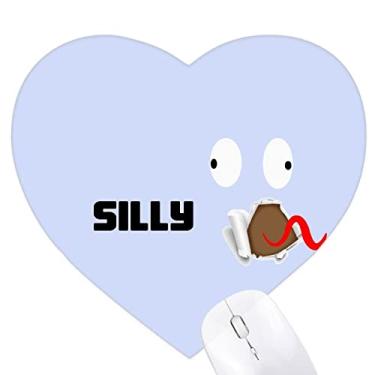 Imagem de Mousepad Silly Blue Emotion Wriggling Língua Coração Tapete de Borracha para Jogos Escritório