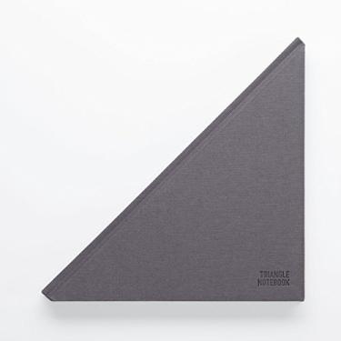 Imagem de Caderno Triangular - Caderno de capa dura de tecido - Design exclusivo, Cinza, 8.46 in x 8.46 in