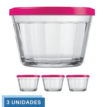 Imagem de Kit Pote Copo Americano C/Tampa Cor Sortida 1L Nadir 3Un