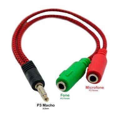 Imagem de Cabo Adaptador de 2 - P2 para P3