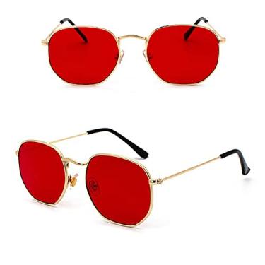 Imagem de Men Women Sunglasses Square Polygon Sun Glasses Designer Retro Shades Metal Frame Eyewear UV400,4,China