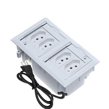 Imagem de Caixa De Tomada 4 Blocos Com Tampa De Embutir 4 Tomadas 20A COR:BRANCO