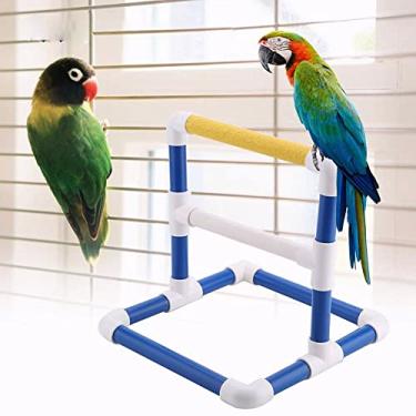 Imagem de Suporte de treinamento para animais de estimação, para mesa de pássaros, poleiro, PVC, pássaros, em pé, chuveiro, banheiro, academia, treinamento, brinquedo de moagem, suporte de brinquedo