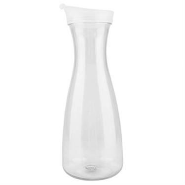 Imagem de Garrafa de acrílico transparente, pote de acrílico pote de bartender garrafas de leite de vidro para uso doméstico reutilizáveis garrafas de laticínios vintage (1600ml)