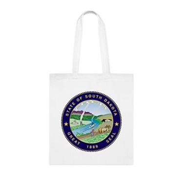 Imagem de Bolsa South Dakota, presente para amantes da Dakota do Sul, presente da Dakota do Sul, bolsa de ombro da Dakota do Sul, sacos reutilizáveis da Dakota do Sul, ideia de , Branco