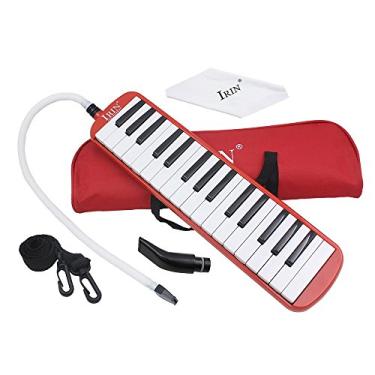 Imagem de Btuty Melodica 32 teclas melódica instrumento musical piano para iniciantes presente com bolsa de transporte instrumento musical melodia (vermelho)