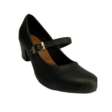 Imagem de Sapato Boneca Ana Hoffmann Salto Médio Preto Fosco 810