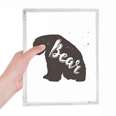 Imagem de Caderno de folhas soltas com urso polar e animais brancos recarregável, diário de papelaria