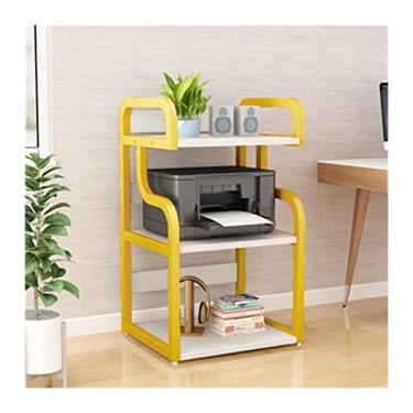 Imagem de KIZQYN Suporte de impressora de escritório Suporte de armazenamento Rack de armazenamento multiuso para casa Organizador de piso Prateleira de armazenamento em rodas para arquivos de scanner Papelaria Impressora de mesa (Cor: 1)