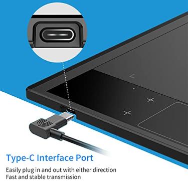 Imagem de LUGU A30 G phics D wing Tablet 10 x 6 polegadas de g nde área ativa Smart Gesture Touch-Control 8192 Níveis Pressão Art Tablet G phics com c a S lus 8 sem bateria com pontas de c a