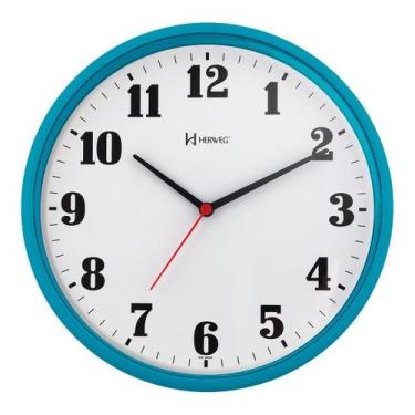Imagem de Relógio De Parede Azul 26cm Com Tic-Tac Herweg 6126 - Vrferraz