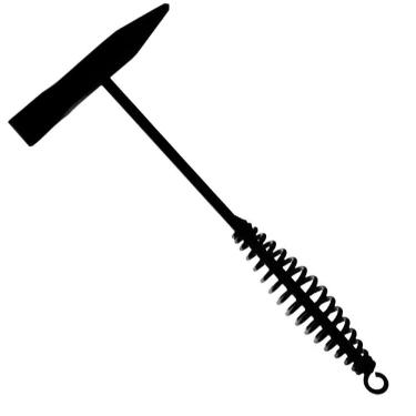 Imagem de Martelo Picadeira Para Solda Soldador Com Mola Aço Carbono 300g - Starfer