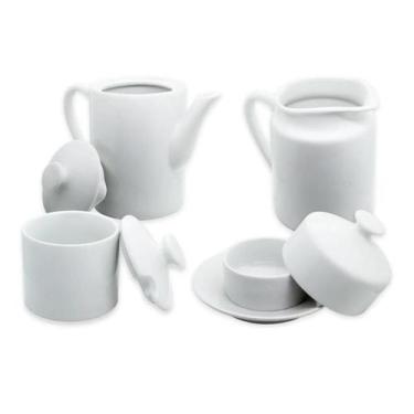 Imagem de Kit Bule Café Manteigueira Açucareiro Leiteira Porcelana - Porcelanas